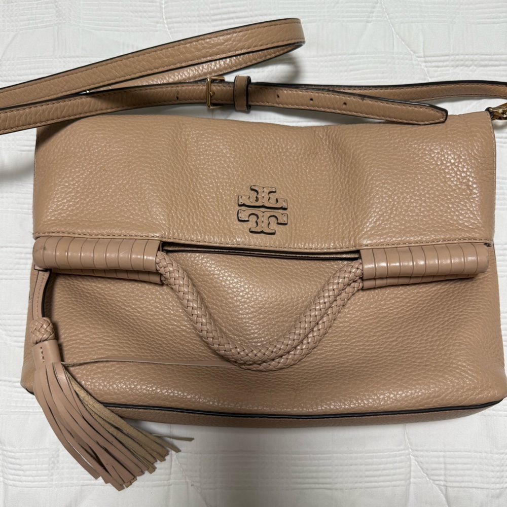 Tory Burch Beige Leather Crossbody Bag